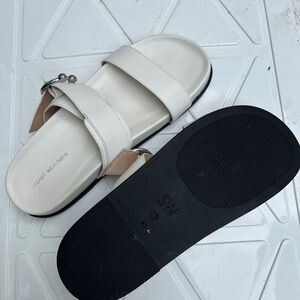 Stuart Weitzman White Slide Sandals